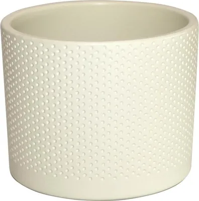 Image de Ceramiktopf Cylinder Dots D15 Vanille