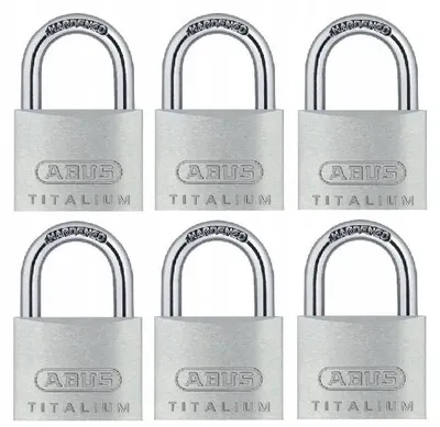 Produktbild von ABUS TITALIUM 64TI/30 Set mit 6 Bügelschlössern, gleichschließend