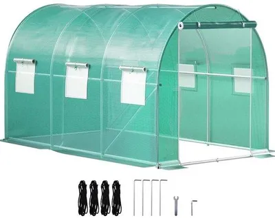 Produktbild von Famanu Tunnelgewächshaus 3,7 x 2,1 x 2,1 m - mit wasserdichter Abdeckung und stabilem Rahmen