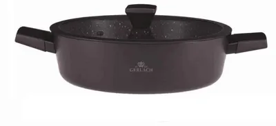 Keramik-Kochtopf 28 cm 4,4 l schwarz mit Deckel