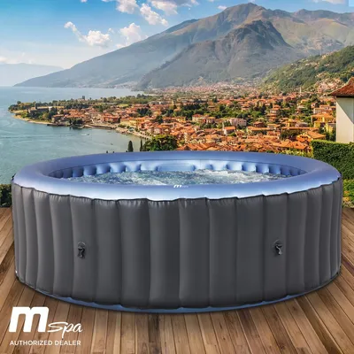 Zdjęcie produktu dla Nadmuchiwany basen z hydromasażem BRAST MSpa Bergen dla 8 osób | Ø224x70cm | basen wewnętrzny-zewnętrzny | całoroczny użytek | 144 dysze masujące | energooszczędny z energooszczędnym wyłącznikiem czasowym