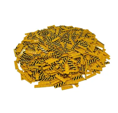 Obrázok produktu pre LEGO® 1x4 dlaždice Farebná bariéra staveniska - 2431pb725 NOVINKA! Množstvo 50x