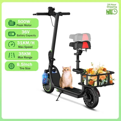 Produktbild von Elektro Scooter E-Scooter - Modell LPH2PRO 35 km Reichweite - 350 W Motor - 36 V Lithium Akku - 21,5 cm Räder - klappbar mit Sitz und Korb - App Steuerung