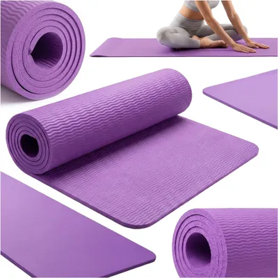 Zdjęcie produktu dla Mata Do Ćwiczeń Jogi Gimnastyczna Treningowa Piankowa Fioletowa 170 X 60 Cm
