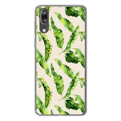 Produktbild von MuchoWow® Handyhülle Schutzhülle Hülle für Huawei P20 Blatt - Tropisch - Muster Silikon Softcase Handy Hülle - Hardcover