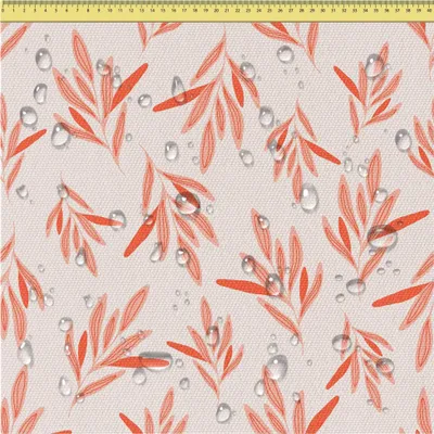 Produktbild von DreamRoots Wasserdichtes Segeltuch Muster in Rot Blätter 160 cm x 200 cm