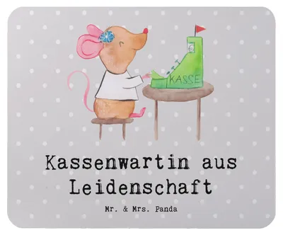 Produktbild von Mr. & Mrs. Panda Mouse Pad Kassenwartin Leidenschaft - Grau Pastell - Geschenk, Verein, Mousepad, computer, Mauspad, Lustig, Spruch, laptop, Witzig, Schatzmeisterin, pc