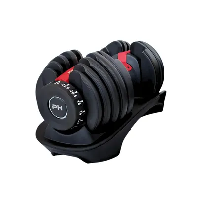 Produktbild von PH Fitness Nastaviteľná činka 24KG - 1 kus - Inteligentné činky - Nastaviteľné činky od 2,5 do 24 kg - Kompletné činky 15 v 1