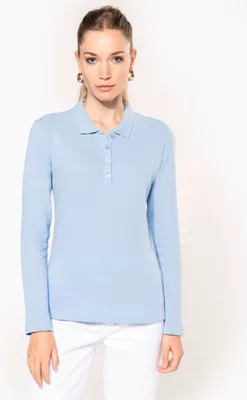 Produktbild von Kariban Damen Langarm-Polohemd. Baumwollpiqué