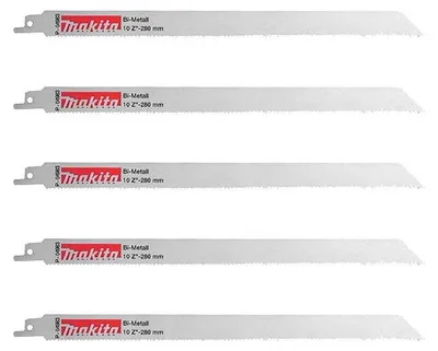 Image de Lot de 5 lames de scie sabre MAKITA P-04983 Bi-Métal flexibles pour acier et Inox (3,5 à 5 mm)