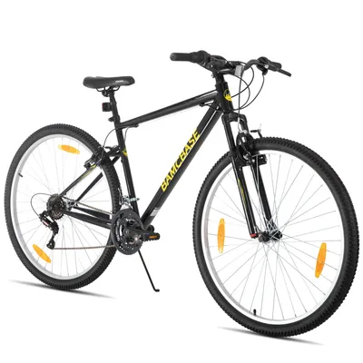 Produktbild von HILAND Mountainbike 29 Zoll Herren Studenten fahrräder, Gelände Pendlerfahrräder Mit 18 Gang, Doppel-V-Bremsen, stoßdämpfender Federgabel, Schwarz