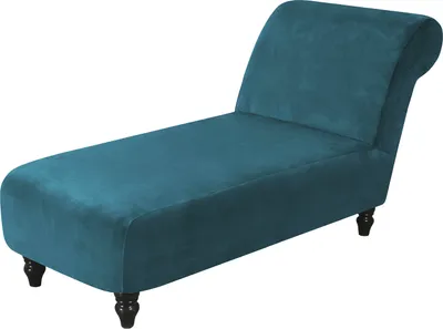 Produktbild von Velvet Armless Chaise Longue Sofa Schonbezug, Stretch Leisure Stuhlbezug Recliner Sofabezug Rutschfester Möbelschutz für Liegesofa(Marineblau )