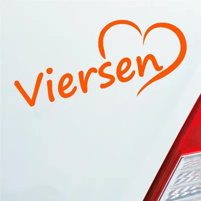 Produktbild von Auto Aufkleber Viersen Herz Stadt City Liebe Love Heimat 18x8 cm Orange Sticker Heckscheibenaufkleber