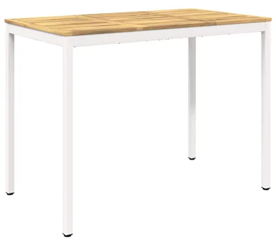 Obrázok produktu pre vidaXL Záhradný barový stôl, biela farba, 141 x 80,5 x 105 cm, masívne drevo akácie