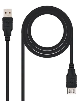 Produktbild von Nanocable 10.01.0204-BK, 3 m, USB A, USB A, USB 2.0, Männlich/Weiblich, Schwarz
