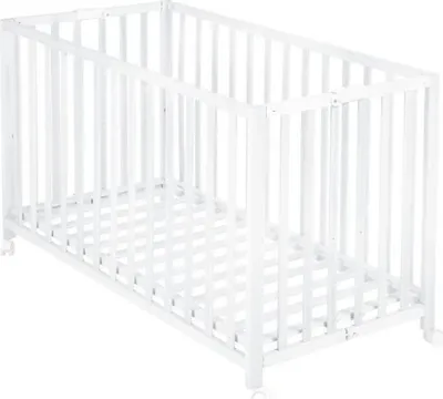 Produktbild von Babybett, Faltbar, 60 x 120 cm, ROBA Fold Up, Mit Rollen, Weiß