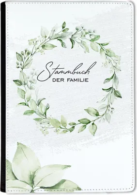 Produktbild von Familienstammbuch, Stammbuch A5 Boho Gold Grün/ Weiß Kreis Stammbuch der Familie, für Hochzeit
