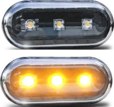 Produktbild von 2x LED Klarglas Seitenblinker Blinker SCHWARZ für VW Seat Skoda Ford