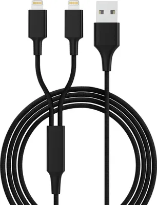 Produktbild von Smrter Hydra Duo USB auf 2x Lightning Kabel 1,2m schwarz