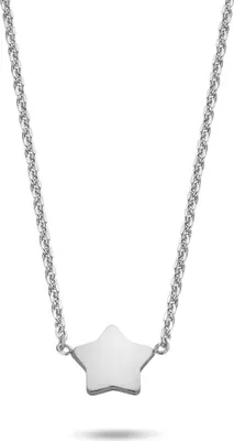 Produktbild von Neu Bling 9NB-0342 Silberne Halskette mit Stern - 38 + 5 cm - Stern - Silber - Ankerglied - Silberfarben
