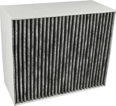 A clean, isolated image of a cabin air filter.