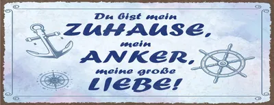 Produktbild von vianmo Holzschild 10x27 cm Du bist mein Zuhause, mein Anker