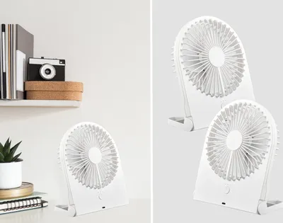 Produktbild von 2er SET Mini Akku Tischventilator USB-C Anschluß für zuhause & unterwegs Camping