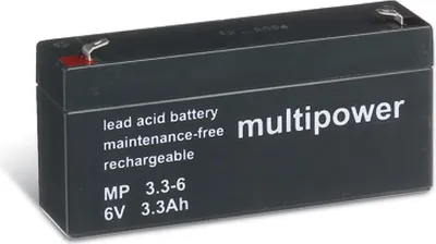 Produktbild von Powery Bleiakku (multipower) MP3,3-6 ersetzt Panasonic LC-R063R4P