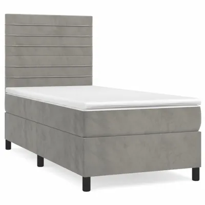 Immagine prodotto di vidaXL Letto a molle con materasso grigio chiaro 80x200 cm in velluto