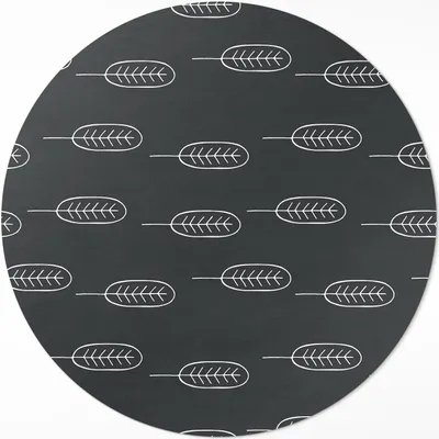 Produktbild von Minimalistische Boho-Blätter– Vinylteppich – Indoor Teppich – Flur – Pflegeleicht – Runder Teppich – PVC Teppich – Outdoor Teppich – Pflegeleicht – fi 50cm