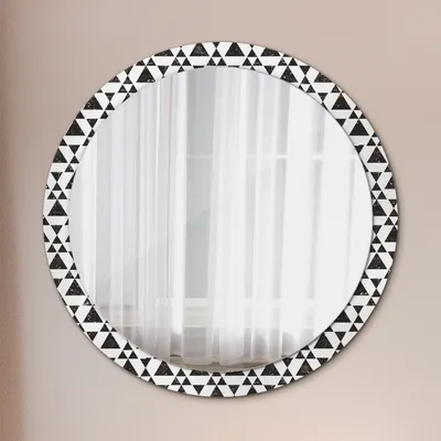 Produktbild von Ø100cm Modern Spiegel - Wandspiegel Wandmontage- Schlafzimmer - Dreiecke Geometrie