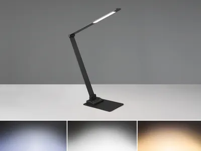 Image de Lampe de bureau noire moderne LED 6W Travis Trio