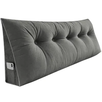 Produktbild von Rückenkissen 160*50*20cm Keilkissen Lesekissen für Bett und Sofa geeignet  mit abnehmbarem und waschbarem Bezug Dunkelgrau