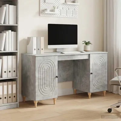 Produktbild von vidaXL Schreibtisch Betongrau 142,5 x 50 x 75 cm Holzwerkstoff