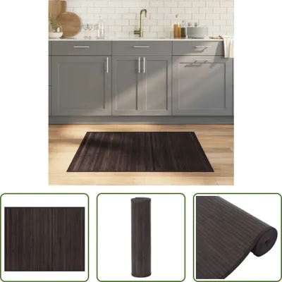 Produktbild von The Living Store Teppich Rechteckig Dunkelbraun 80x100 cm Bambus