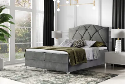 Produktbild von Boxspringbett Schlafzimmerbett DURMUS 180x200cm in Stoff Fresh Grau