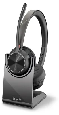 Produktbild von HP Poly Voyager 4320 UC Stereo USB-A Headset +BT700 USB-A Adapter +Ladestation, Verkabelt & Kabellos, Anrufe/Musik, 20 - 20000 Hz, 162 g, Kopfhörer, Schwarz