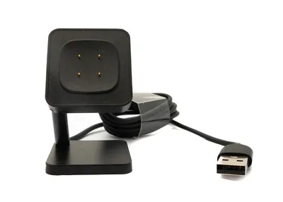 Produktbild von SYSTEM-S USB 2.0 Kabel 93 cm Ladestation für Fitbit Versa 4 3 Sense 2 1 in Schwarz