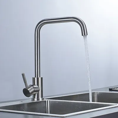 Immagine prodotto di Miscelatore da cucina Ausmann Inox Square con bocca girevole interamente in acciaio inox 1208958309
