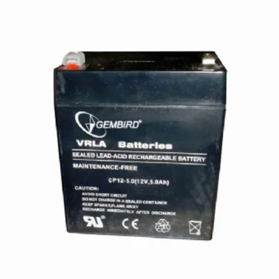 Produktbild von Gembird 12V, 5Ah - Baterie do systemów UPS (5Ah, szczelnie zamknięte kwasowo-ołowiowe (VRLA), 5 Ah, 12 V, 1,6 kg, 90 mm, 106 mm) Czarny