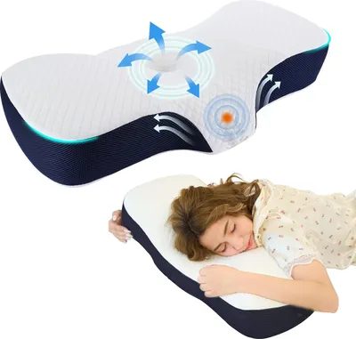 Produktbild von Schmerzlinderndes Nackenkissen zur Nacken- und Schulterunterstützung,orthopädisches, konturiertes Nackenstützkissen für Seiten-, Rücken- und Bauchschläfer