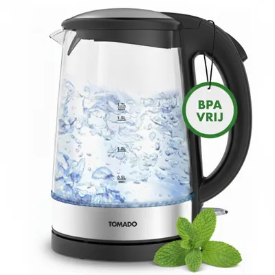 Produktbild von Tomado TWK1706G Wasserkocher aus Glas 1,7 Liter - LED-Beleuchtung