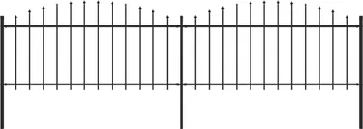 Produktbild von Gartenzaun mit Speerspitzen Stahl (0,5 - 0,75) x 3,4 m Schwarz