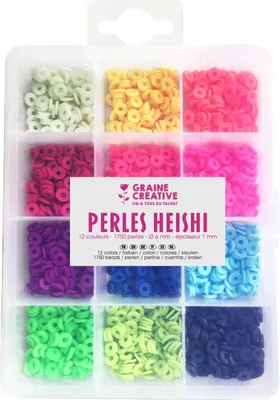 Immagine prodotto di Graine Creative set di perline Heishi 6 mm neon 1750 pezzi creazione di gioielli