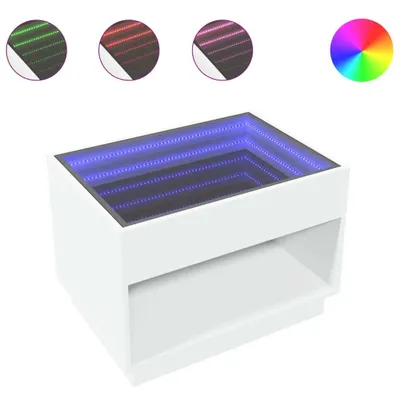 Produktbild von vidaXL Couchtisch mit Infinity-LED Weiß 70x50x50 cm