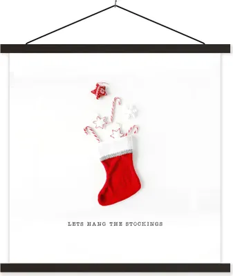 Produktbild von MuchoWow® Textilposter Weihnachten - Weihnachtsdekoration - Rot 60x60 cm mit schwarzem Rahmen - Posteraufhänger