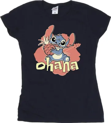 Produktbild von Disney - "Ohana" T-Shirt für Damen BI25804 (S) (Marineblau)