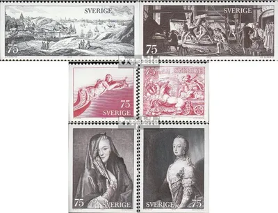 Produktbild von Briefmarken Schweden 1972 Mi 770-775 (kompl.Ausg.) postfrisch Schwedische Kunst