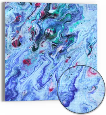 Produktbild von DEQORI Hybrid Leinwand Bild 30x30 cm 'Farbenrausch der Fantasie' Wandbild Glas flach modern