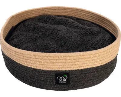 Produktbild von Beeztees Minus One rundes Katzenliegebett Xana grau-beige